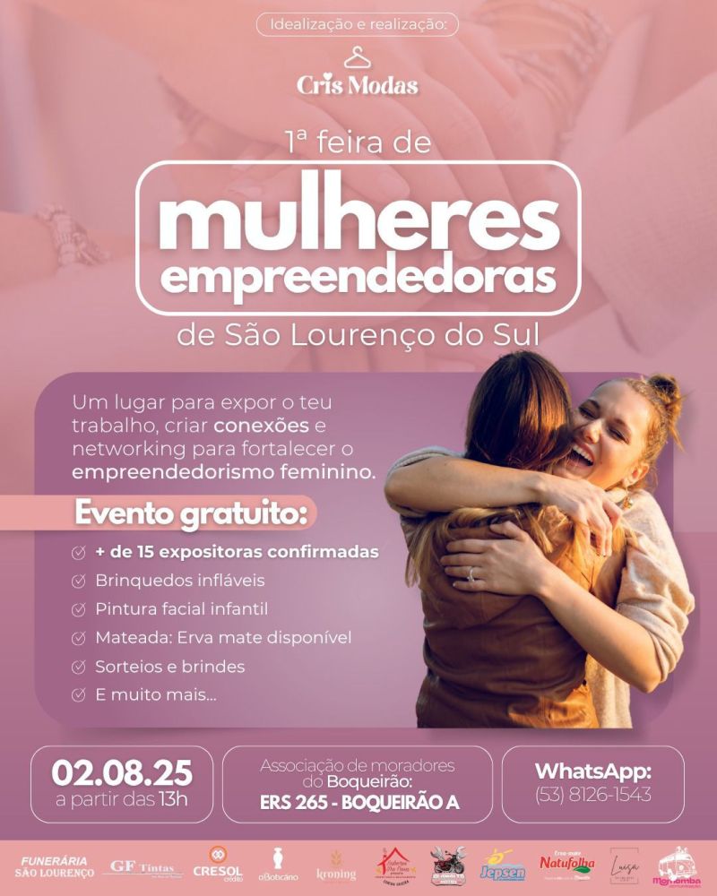 1ª feira de mulheres empreendedoras em São Lourenço do Sul reúne mais de 20 expositoras