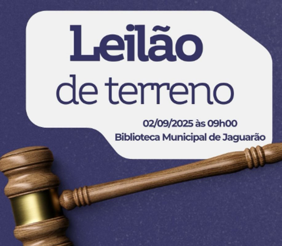 Prefeitura de Jaguarão promove leilão de terreno avaliado em R$ 319 mil