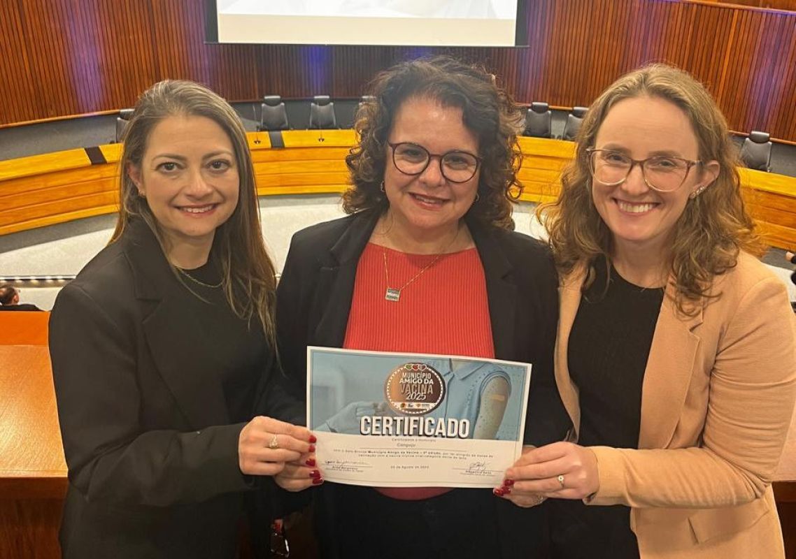 Canguçu recebe Selo Bronze Município Amigo da Criança por alcance na vacinação infantil