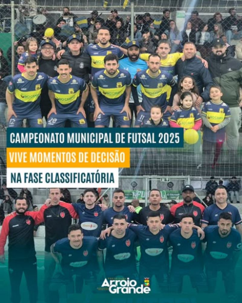 Arroio Grande: Campeonato Municipal Sicredi de Futsal 2025 entra na reta final da fase classificatória