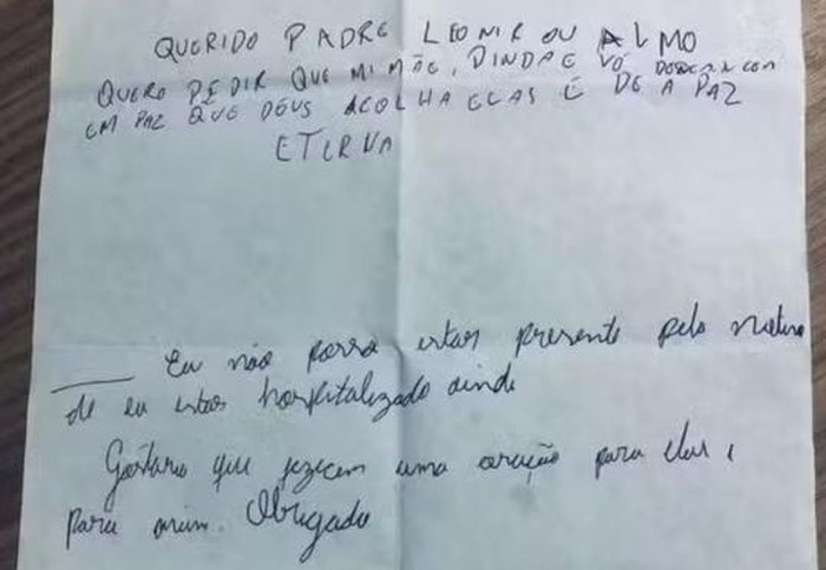 Menino hospitalizado em Torres escreve carta pedindo orações por mãe e avó que morreram após comer bolo