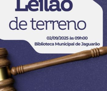 Prefeitura de Jaguarão promove leilão de terreno avaliado em R$ 319 mil