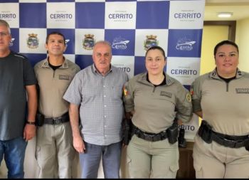 Prefeito de Cerrito recebe representantes da 4ª Cia Independente do CRPO/SUL para discutir segurança pública e reforço no policiamento